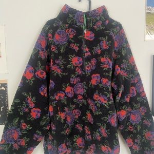 Urban outfitters rose fleece quarter zip